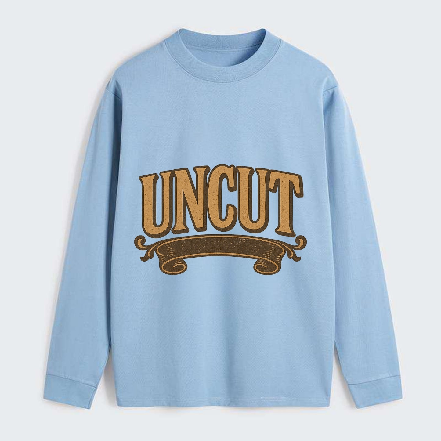 Bold typography design - "UNCUT" - pure, undiluted, authentic - Classic Long Sleeve Shirt - Light Blue