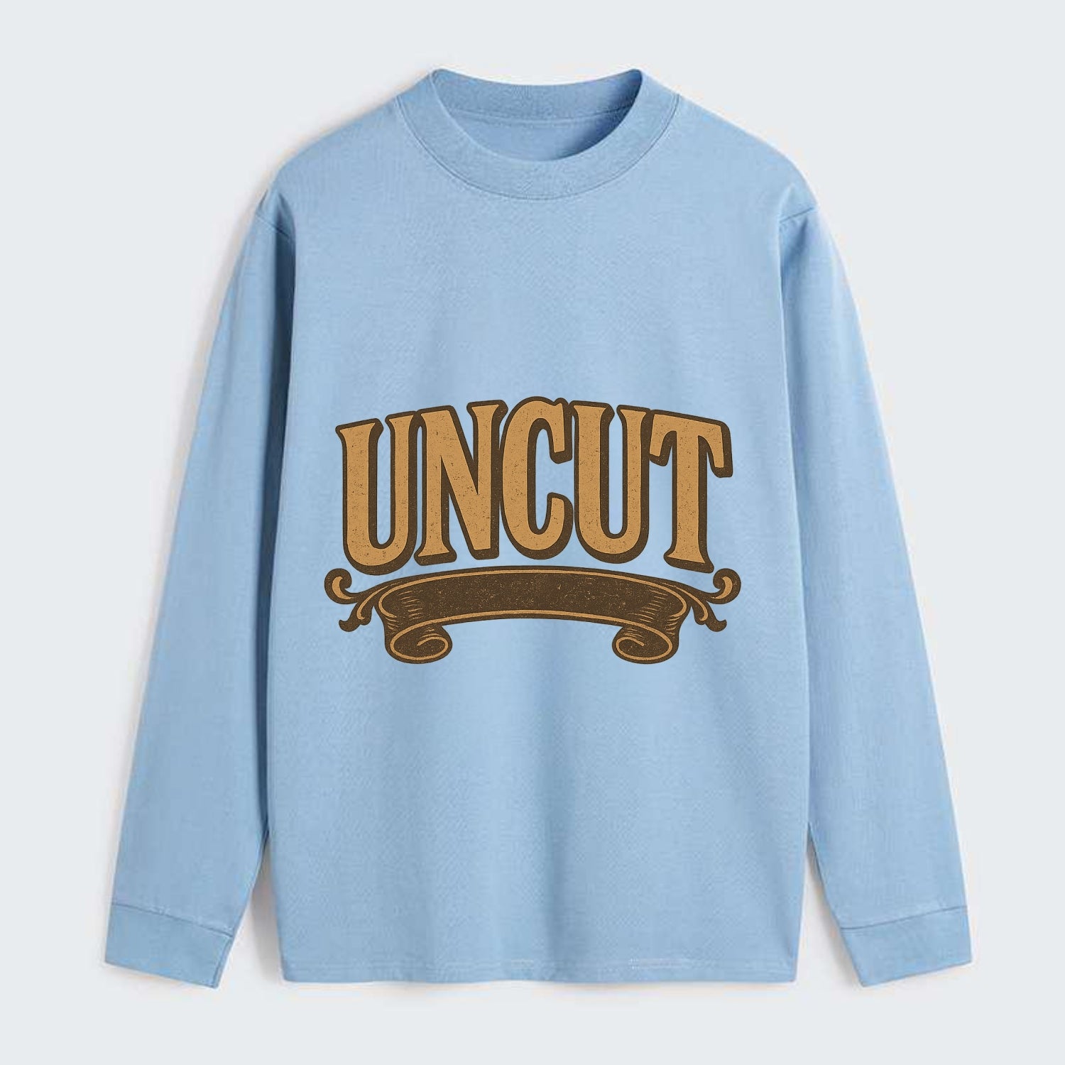Bold typography design - "UNCUT" - pure, undiluted, authentic - Classic Long Sleeve Shirt - Light Blue