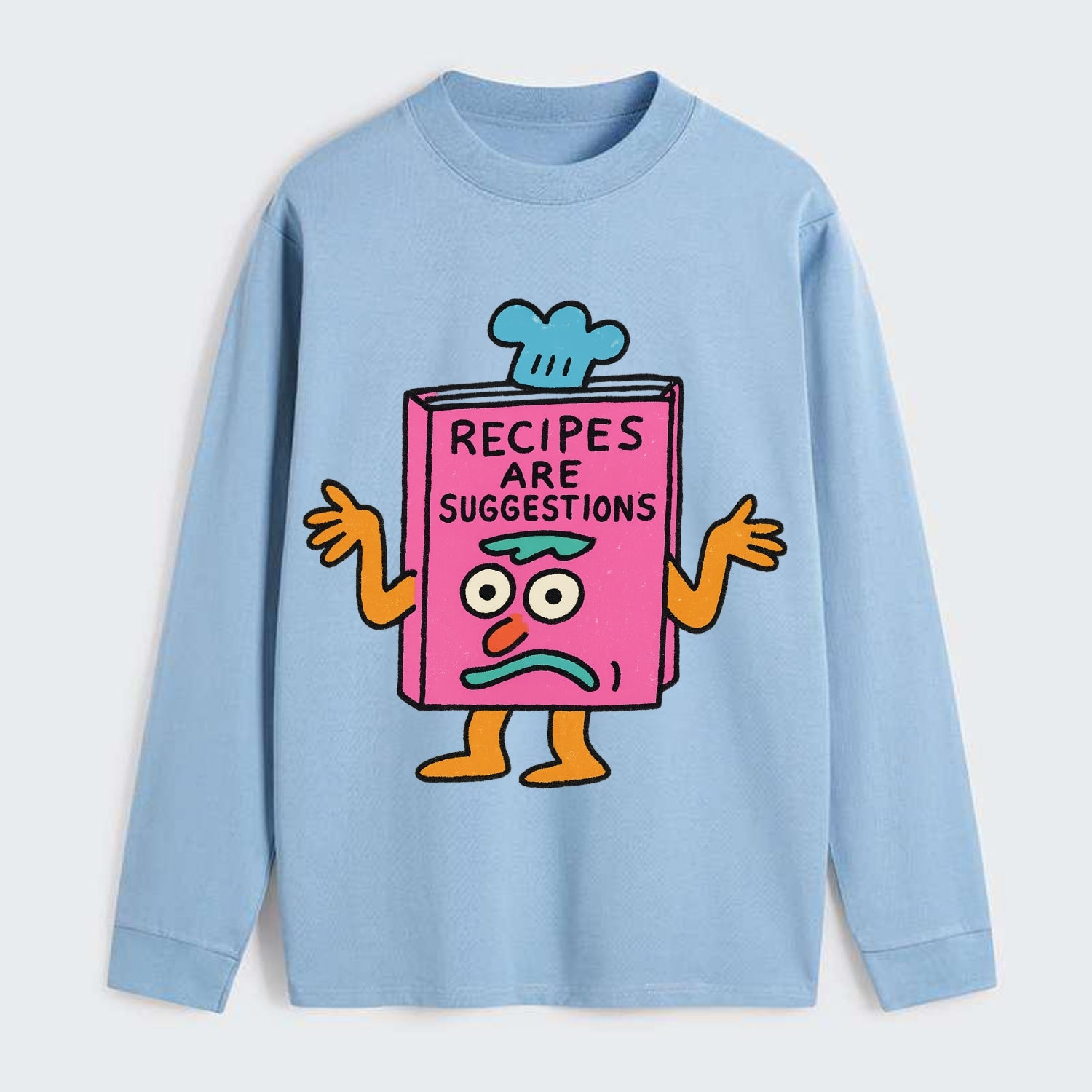 RECIPES ARE SUGGESTIONS | Cookbook shrugging - Classic Long Sleeve Shirt - Light Blue