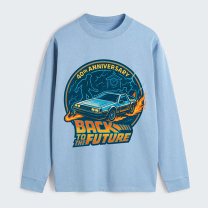 Back To The Future 40th Anniversary - Classic Long Sleeve Shirt - Light Blue
