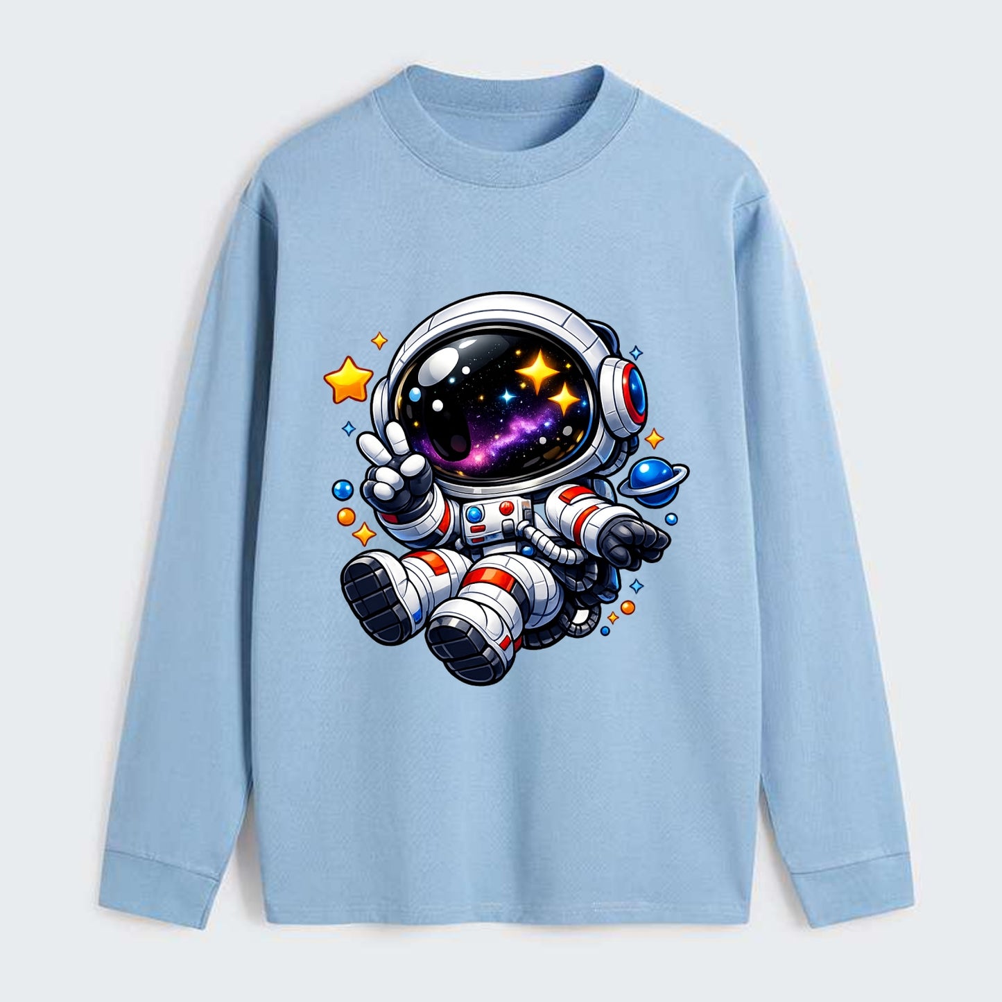Space Explorer - Classic Long Sleeve Shirt - Light Blue