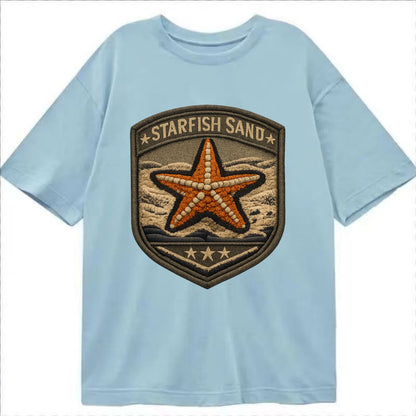 STARFISH SAND - sea star in orange and tan , beachcomber - Classic T-shirt - Light Blue