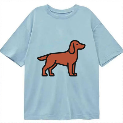 Irish Setter - Red/chestnut flat side profile - Classic T-shirt - Light Blue