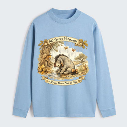 GLOOMY GLEN | Droopy figure in rain | Tattered tail bow | Pessimistic - Classic Long Sleeve Shirt - Light Blue