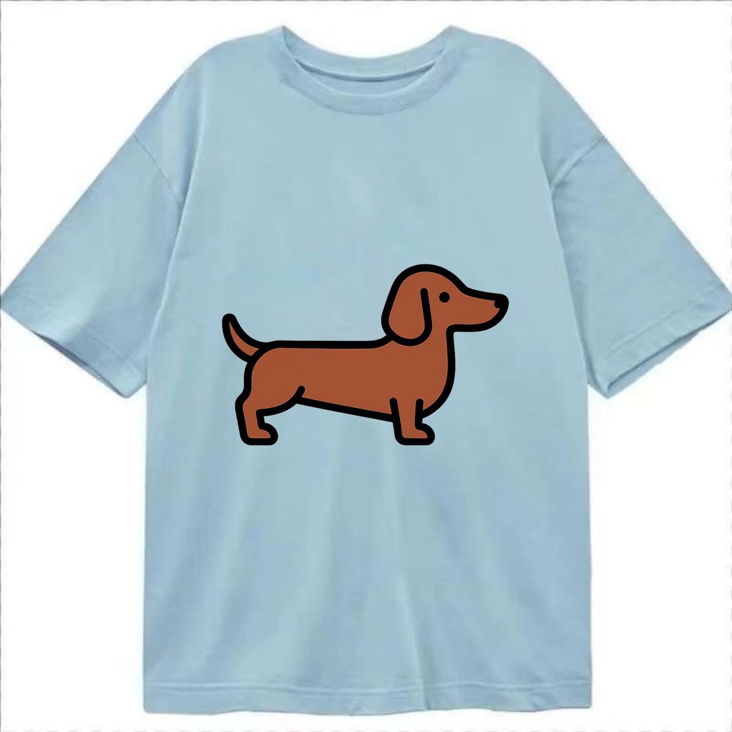 Dachshund - Red/brown smooth flat side profile - Classic T-shirt - Light Blue