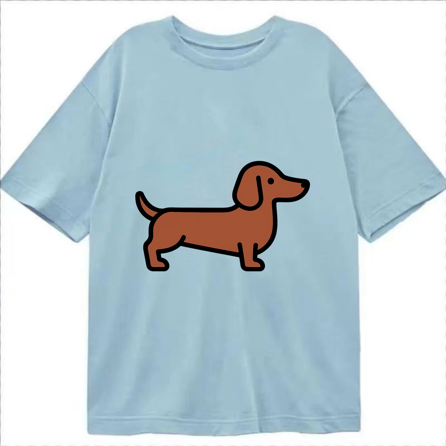 Dachshund - Red/brown smooth flat side profile - Classic T-shirt - Light Blue
