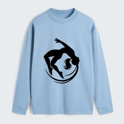Gymnast mid-backflip rotation - Classic Long Sleeve Shirt - Light Blue
