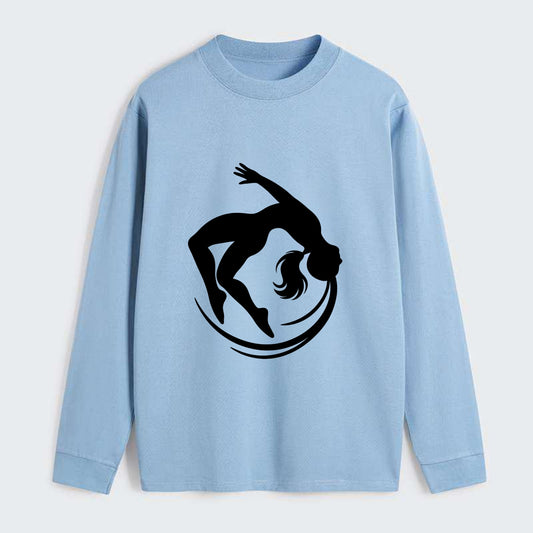 Gymnast mid-backflip rotation - Classic Long Sleeve Shirt - Light Blue
