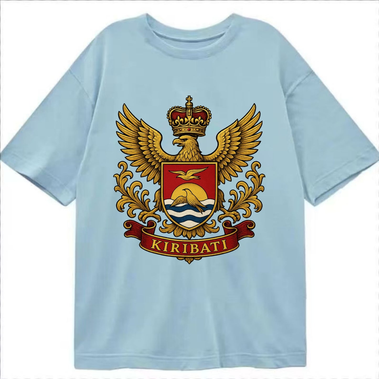 Kiribati Heritage Badge  - Classic T-shirt - Light Blue