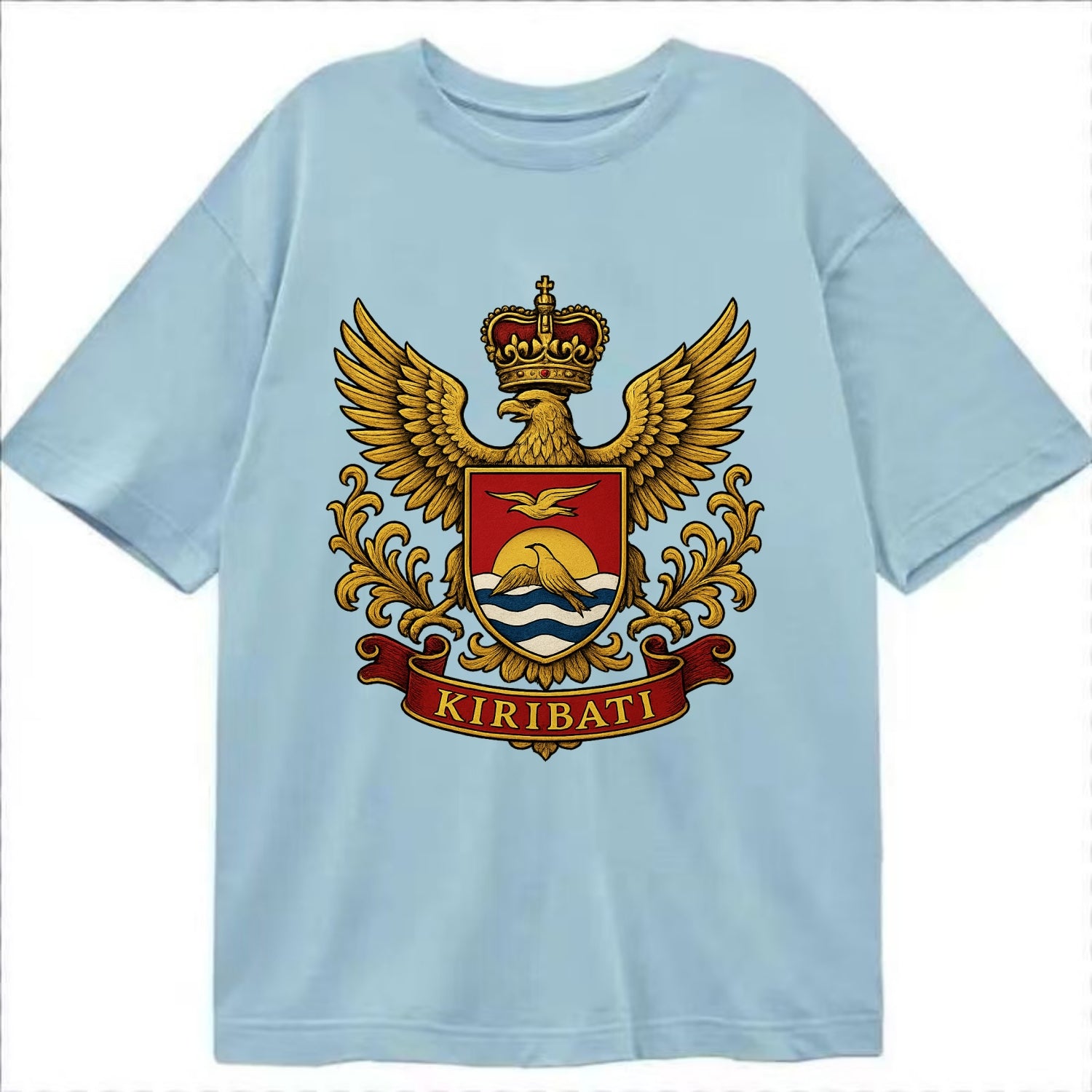 Kiribati Heritage Badge  - Classic T-shirt - Light Blue