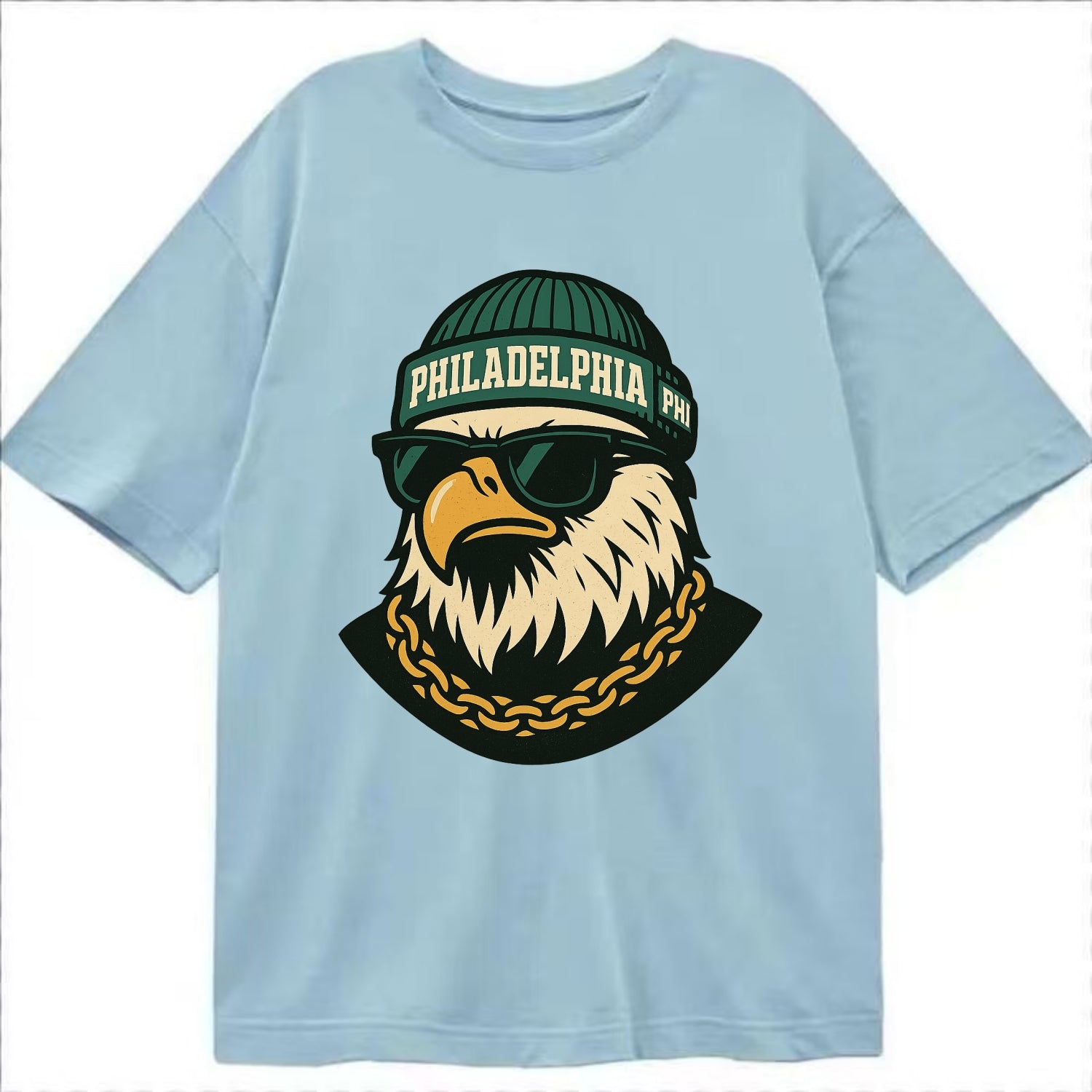 "eagle" "philadelphia" "phi" "green" "us East" - Classic T-shirt - Light Blue