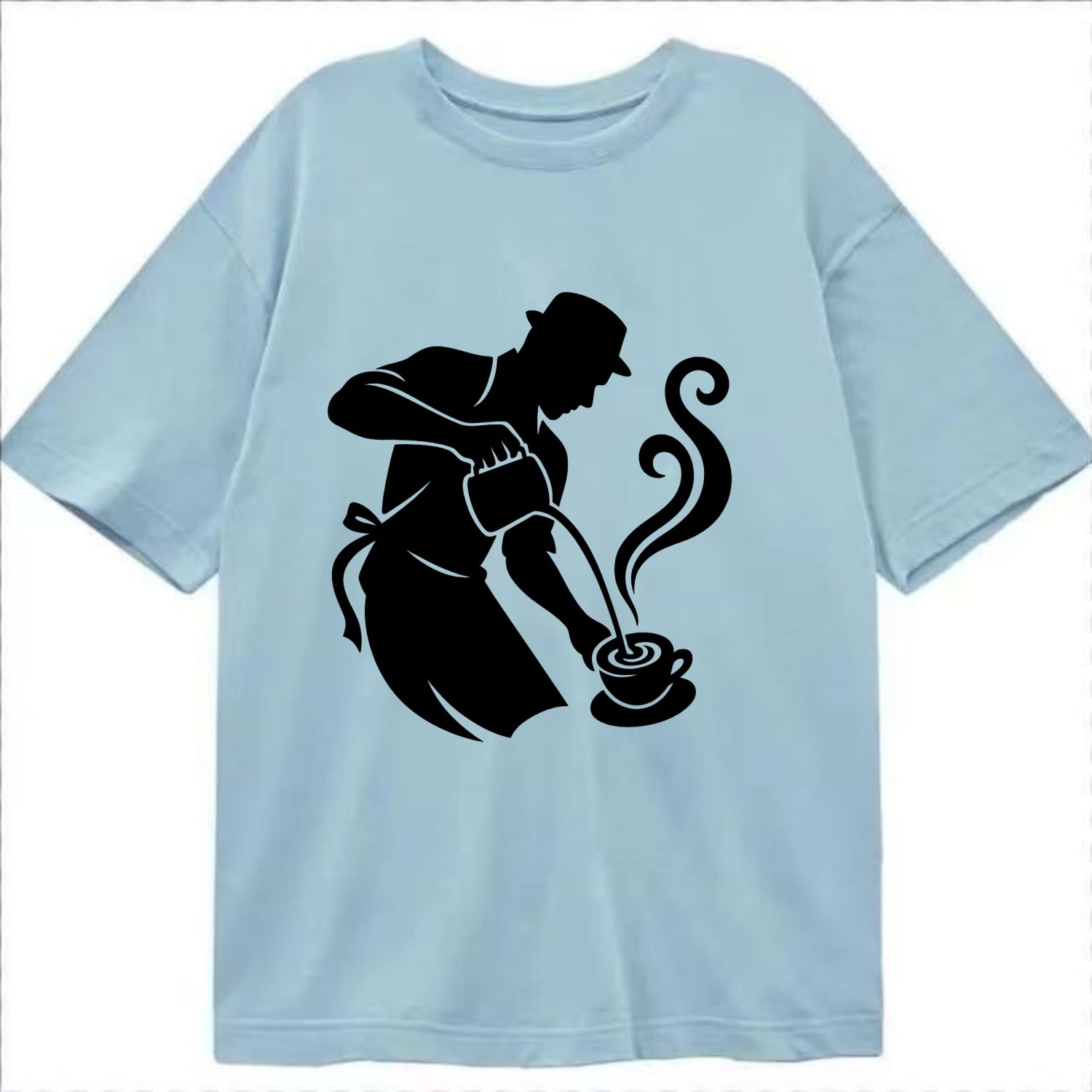 Barista creating latte art - Classic T-shirt - Light Blue