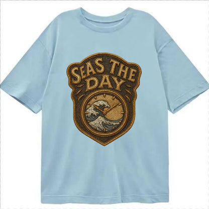 Seas The Day  - Classic T-shirt - Light Blue