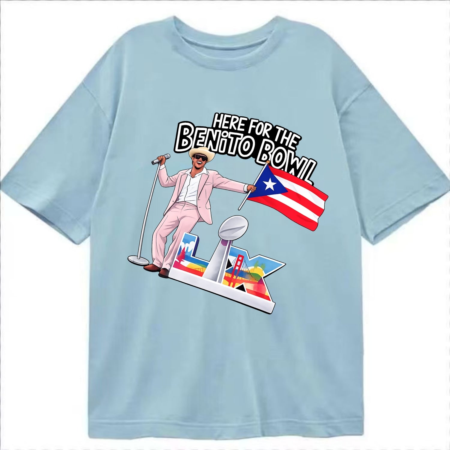 Here For The Bento Bowl - Classic T-shirt - Light Blue