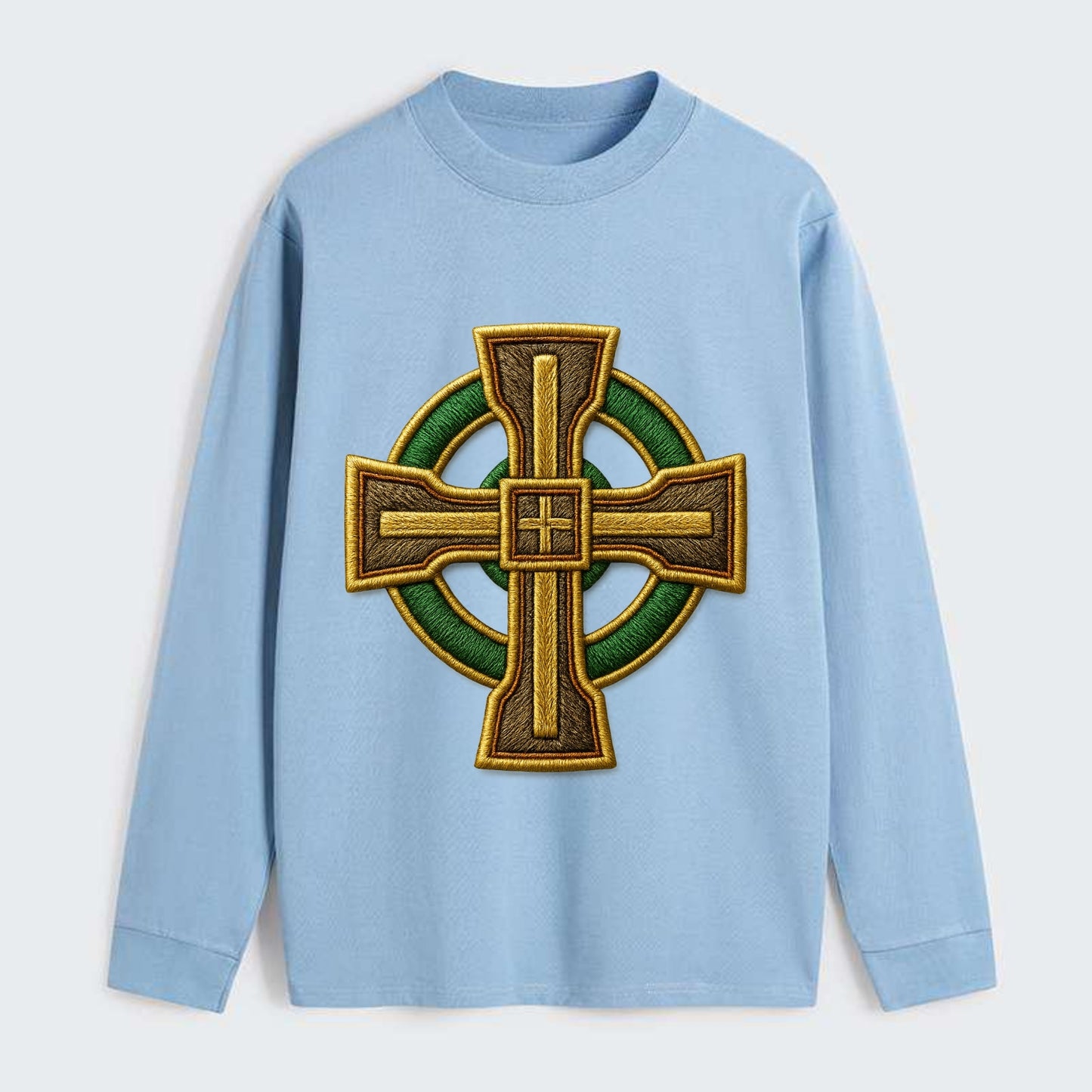 Durrow Cross - Classic Long Sleeve Shirt - Light Blue