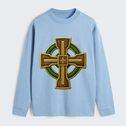 Durrow Cross - Classic Long Sleeve Shirt - Light Blue