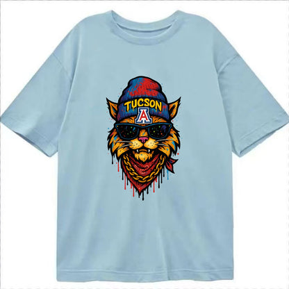 Tucson Wildcat wearing Arizona beanie with A patch - Classic T-shirt - Light Blue