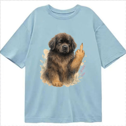 Newfoundland fluffy bear-like with webbed paws, massive gentle paw up - Classic T-shirt - Light Blue