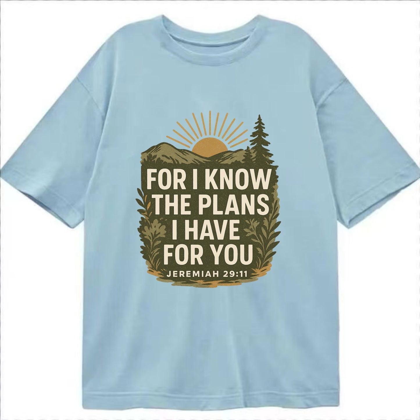 Jeremiah 29:11 Sunrise - Classic T-shirt - Light Blue