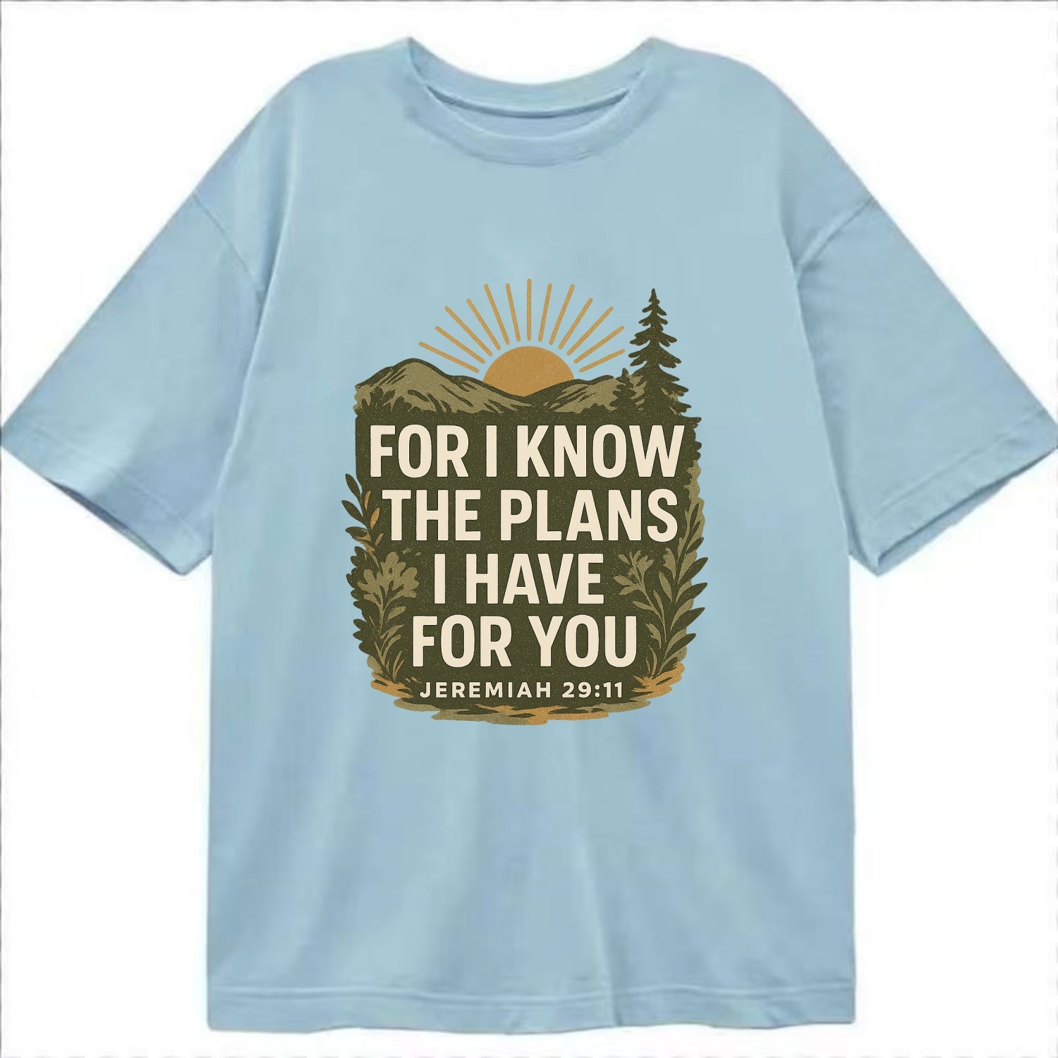 Jeremiah 29:11 Sunrise - Classic T-shirt - Light Blue