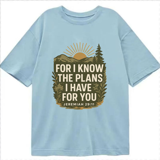Jeremiah 29:11 Sunrise - Classic T-shirt - Light Blue