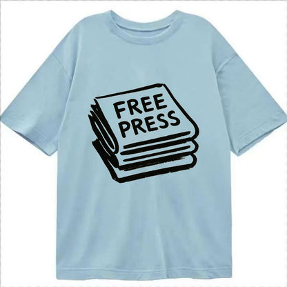 Stack of newspapers - free press bold ink brushstrokes - Classic T-shirt - Light Blue