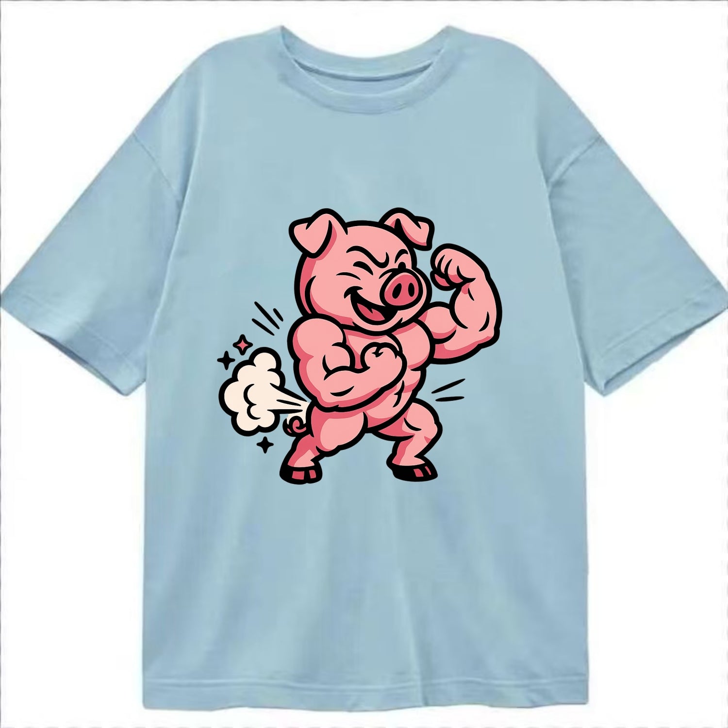 Strong Pig - Classic T-shirt - Light Blue