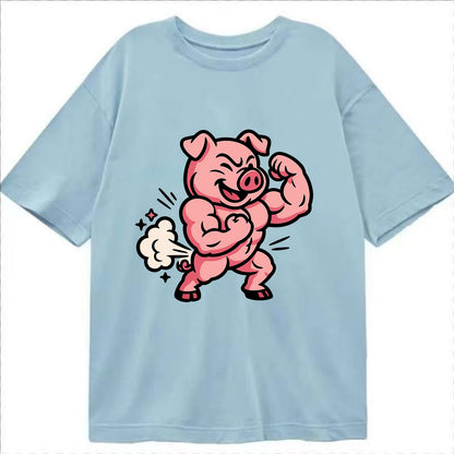Strong Pig - Classic T-shirt - Light Blue