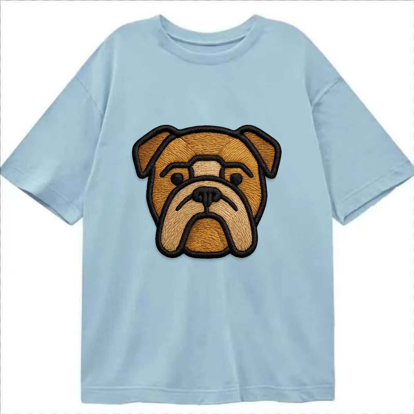 Bulldog - Minimalist geometric design wi - Classic T-shirt - Light Blue