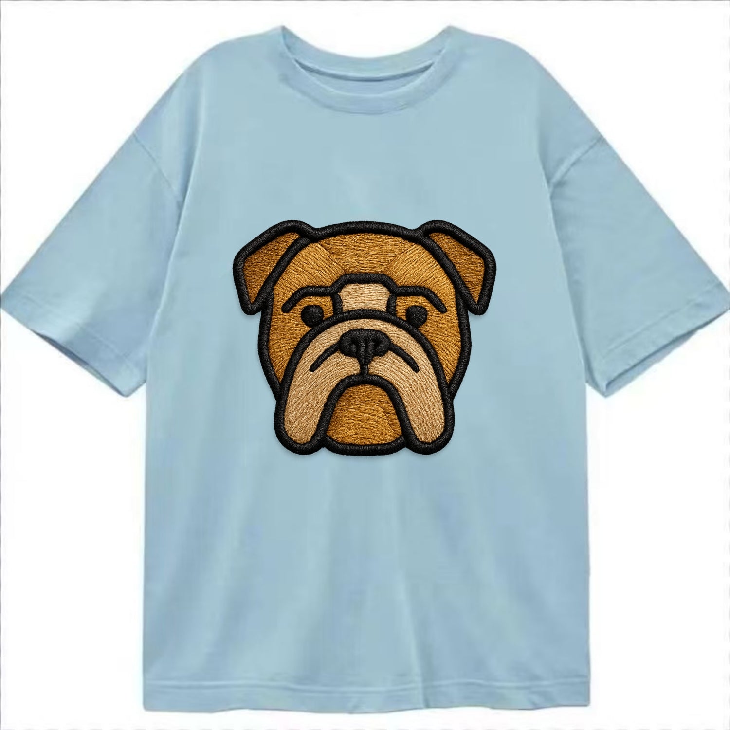 Bulldog - Minimalist geometric design wi - Classic T-shirt - Light Blue