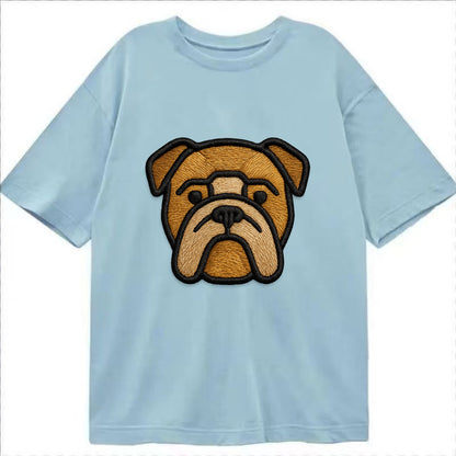 Bulldog - Minimalist geometric design wi - Classic T-shirt - Light Blue