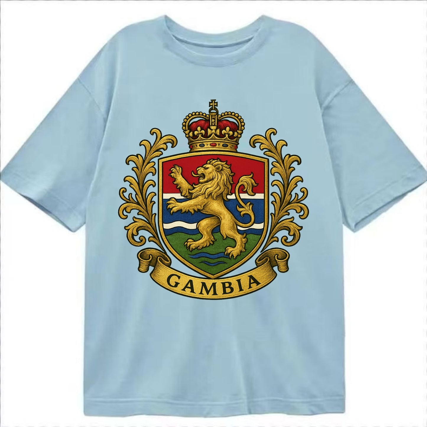 Gambia Heritage Badge  - Classic T-shirt - Light Blue