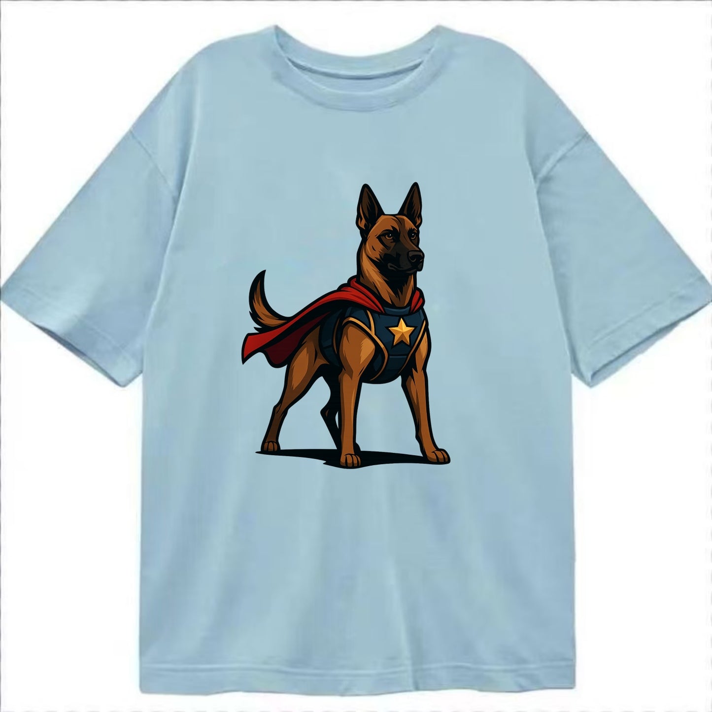 Belgian Malinois Guardian Hero  - Classic T-shirt - Light Blue