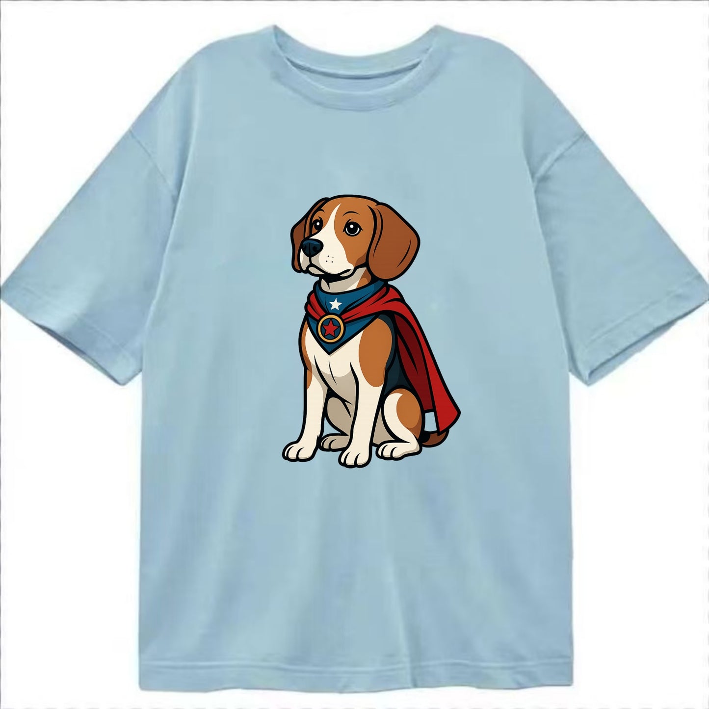 Beagle Patriotic Hero  - Classic T-shirt - Light Blue