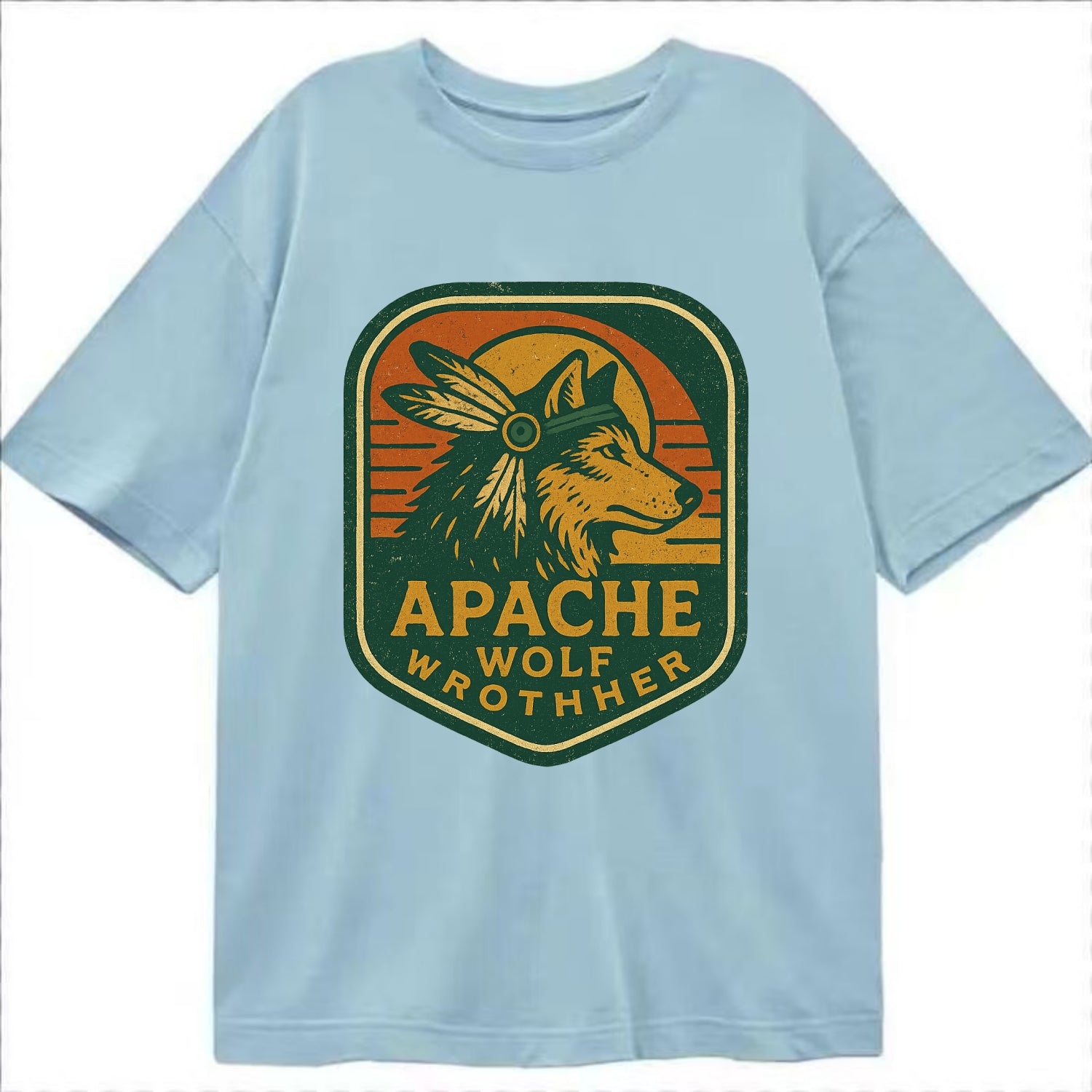 Apache Wolf Brother  - Classic T-shirt - Light Blue