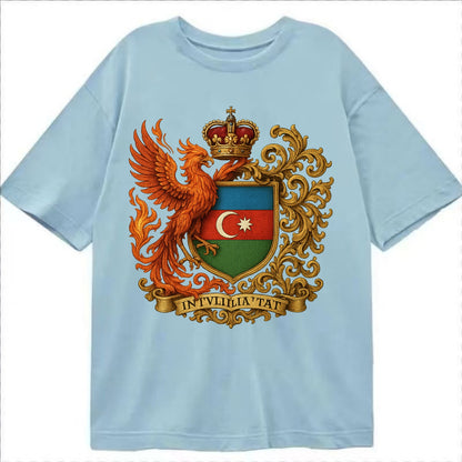 Azerbaijan Fire Phoenix Emblem  - Classic T-shirt - Light Blue