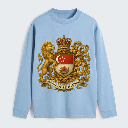 Singapore Merlion Emblem - Classic Long Sleeve Shirt - Light Blue