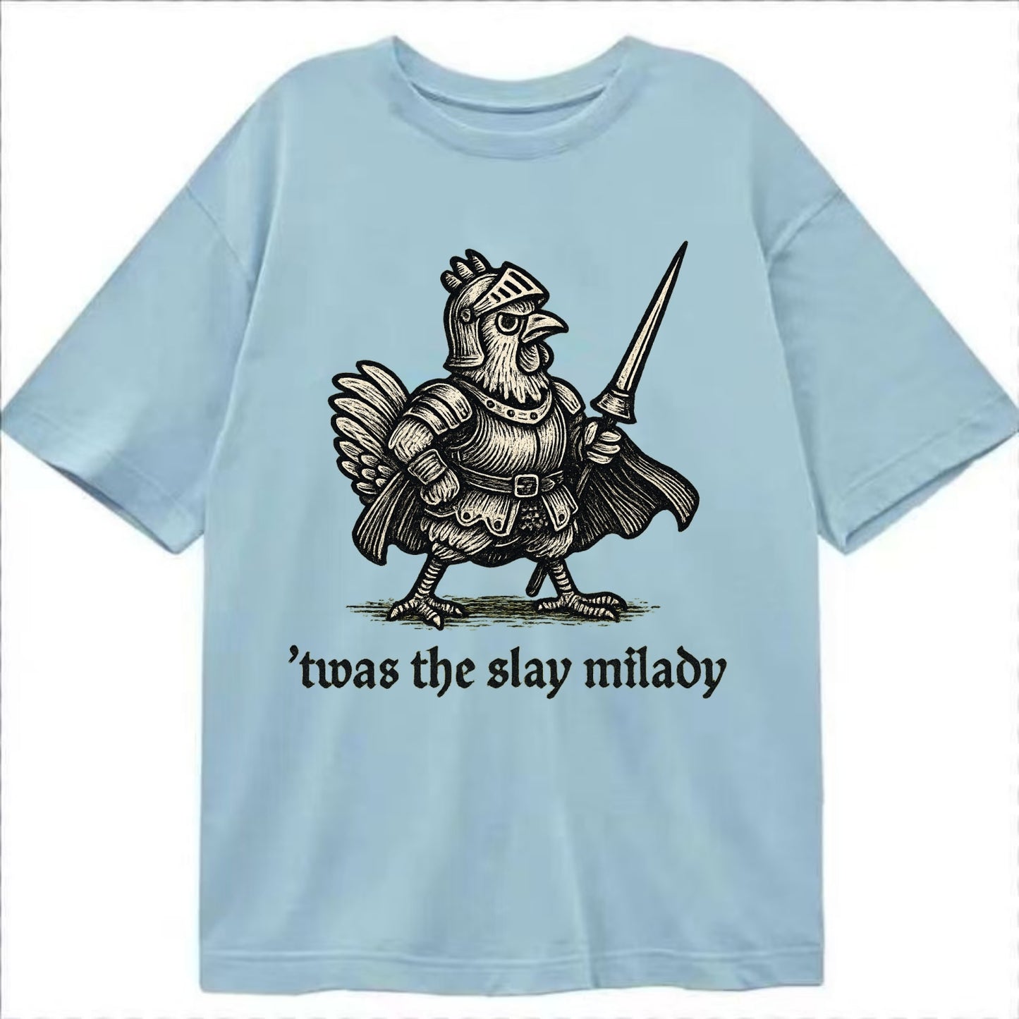 Chicken Knight  - Classic T-shirt - Light Blue
