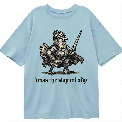 Chicken Knight  - Classic T-shirt - Light Blue