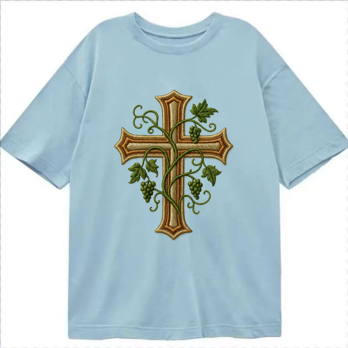 Vine Cross  - Classic T-shirt - Light Blue