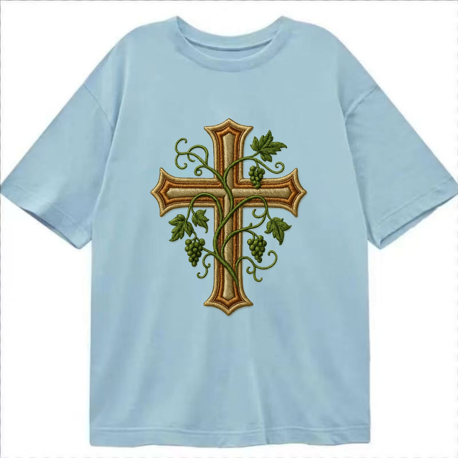 Vine Cross  - Classic T-shirt - Light Blue