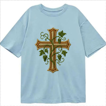 Vine Cross  - Classic T-shirt - Light Blue