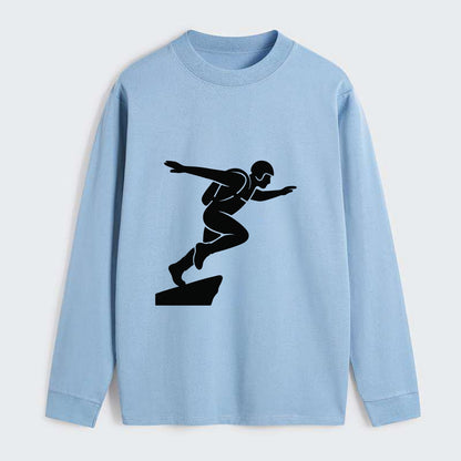 Base jumper launching off - Classic Long Sleeve Shirt - Light Blue
