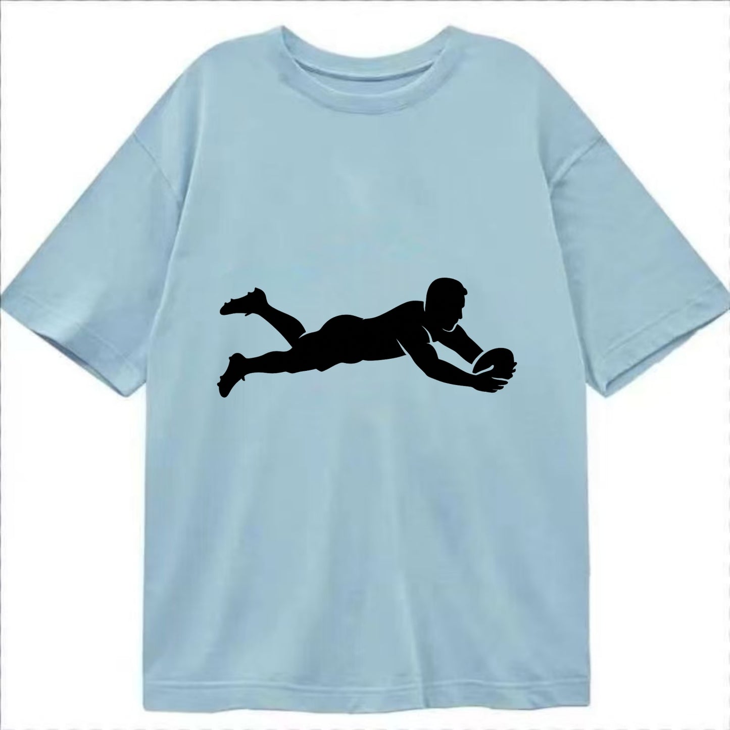 Rugby player diving for try - Classic T-shirt - Light Blue