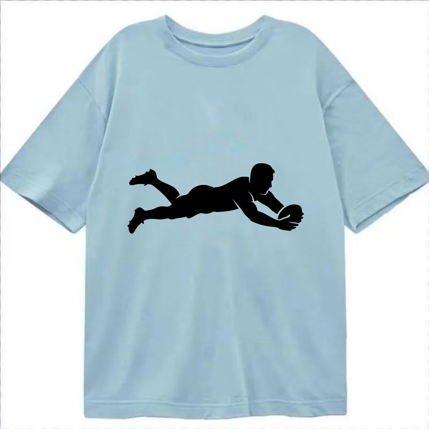 Rugby player diving for try - Classic T-shirt - Light Blue
