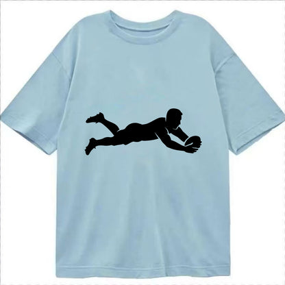 Rugby player diving for try - Classic T-shirt - Light Blue