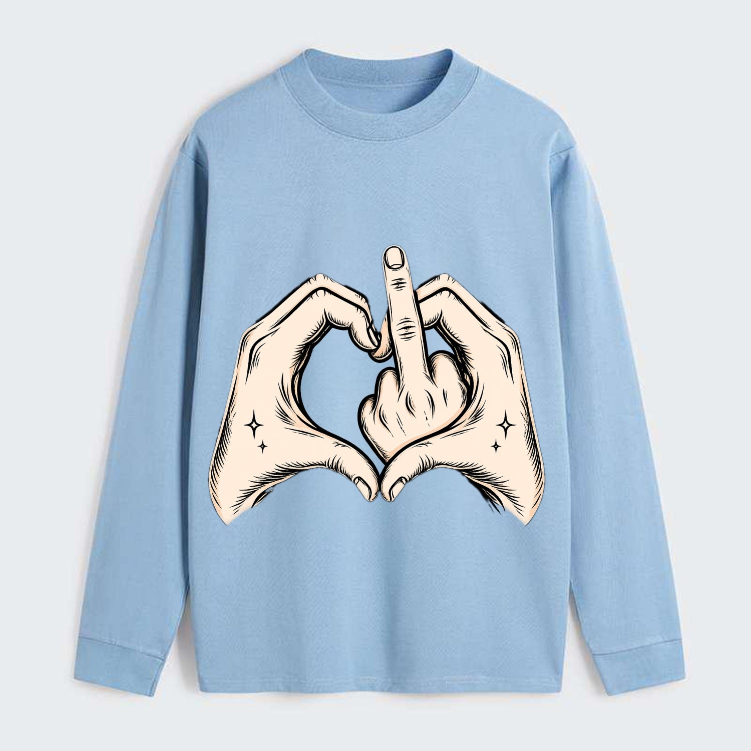 Love You Symbol - Classic Long Sleeve Shirt - Light Blue