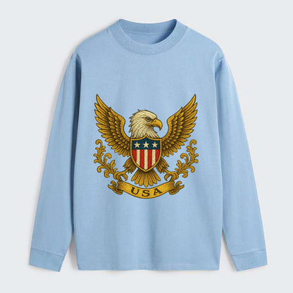 Usa Heritage Eagle 2 - Classic Long Sleeve Shirt - Light Blue