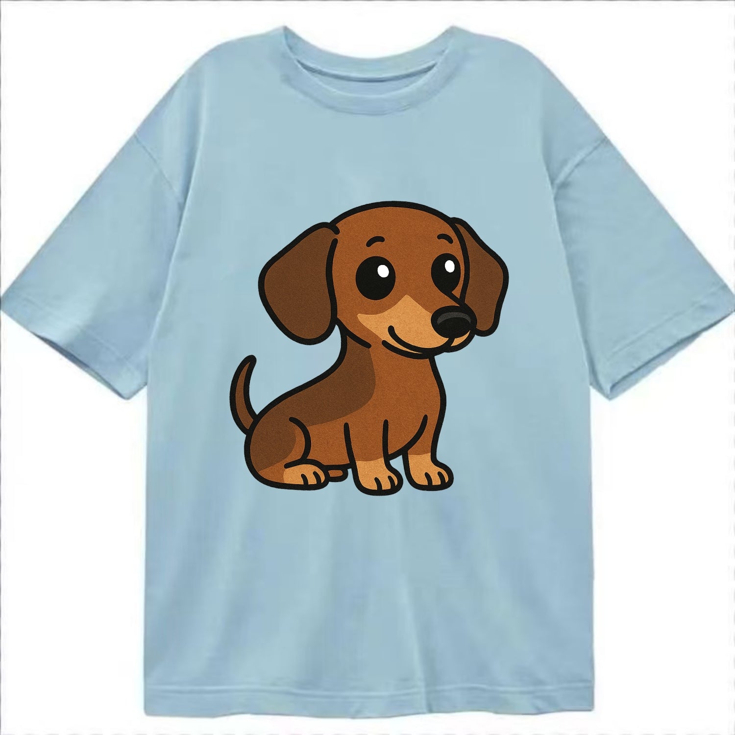 Dachshund - Long body profile view - Classic T-shirt - Light Blue