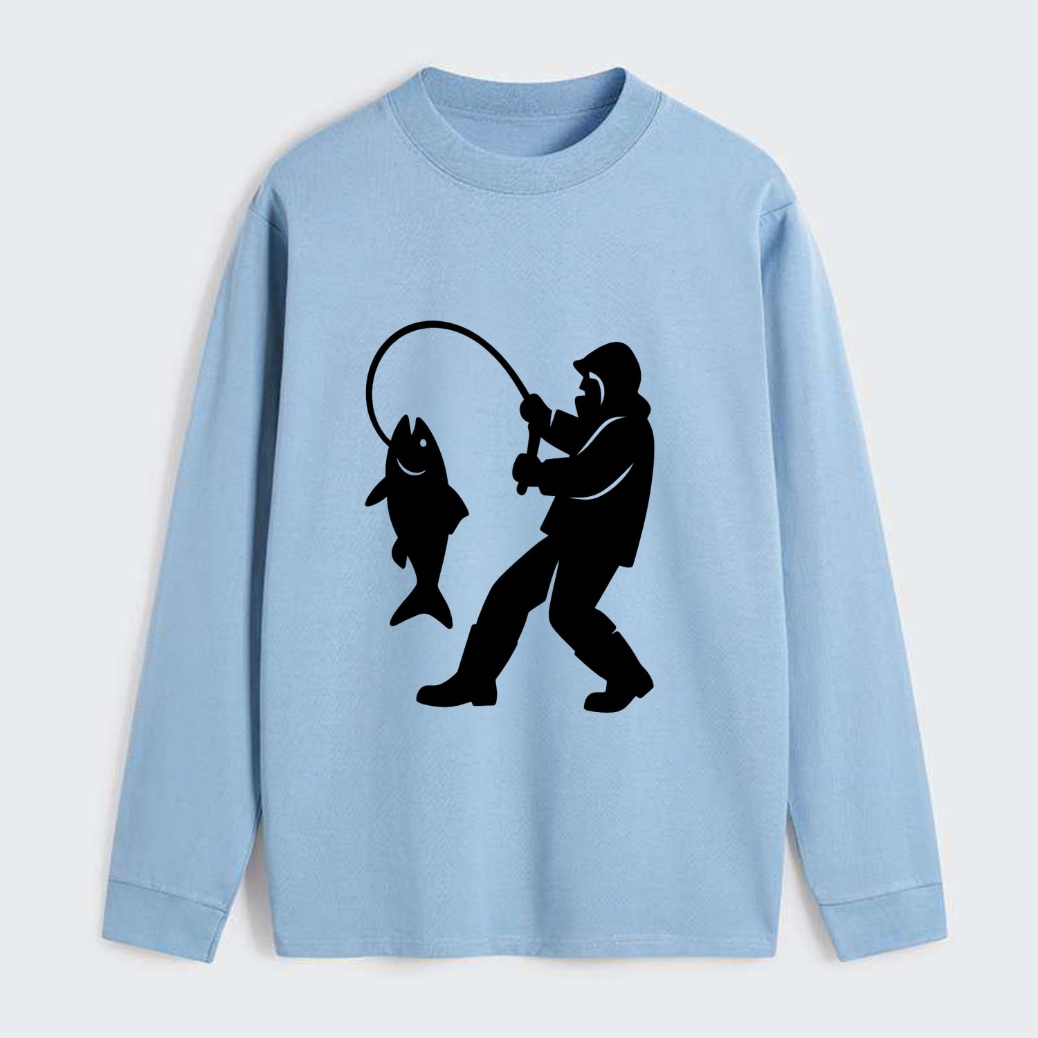 Alaskan fisherman hauling catch - Classic Long Sleeve Shirt - Light Blue
